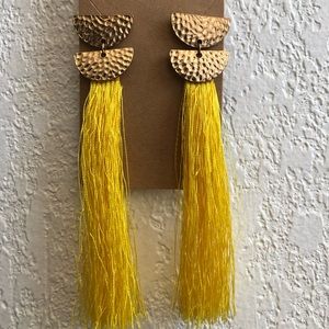 Yellow tassel earrings